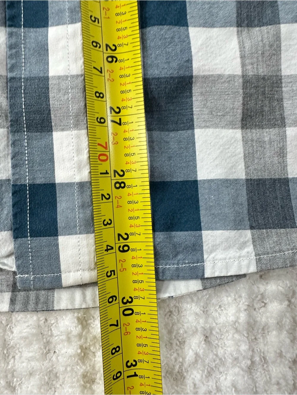 Banana Republic Blue and Gray Plaid Button-Down Shirt